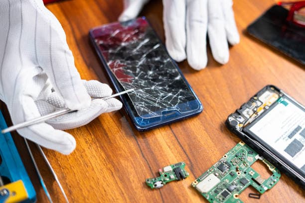 iPhone screen repair — replacing a cracked phone display